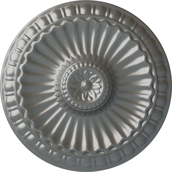 Ekena Millwork Linus Ceiling Medallion, Hand-Painted Silver, 11 1/4"OD x 1 1/8"P CM11LISLS - main